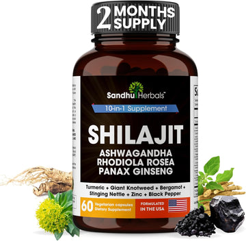 Shilajit Pure Himalayan For Men & Women | 60 Capsules With Ashwagandha | High Potency And Energy Supplement | Better Absorption Than Gummies | For Extra Power And Stamina | Combo With Sea Moss