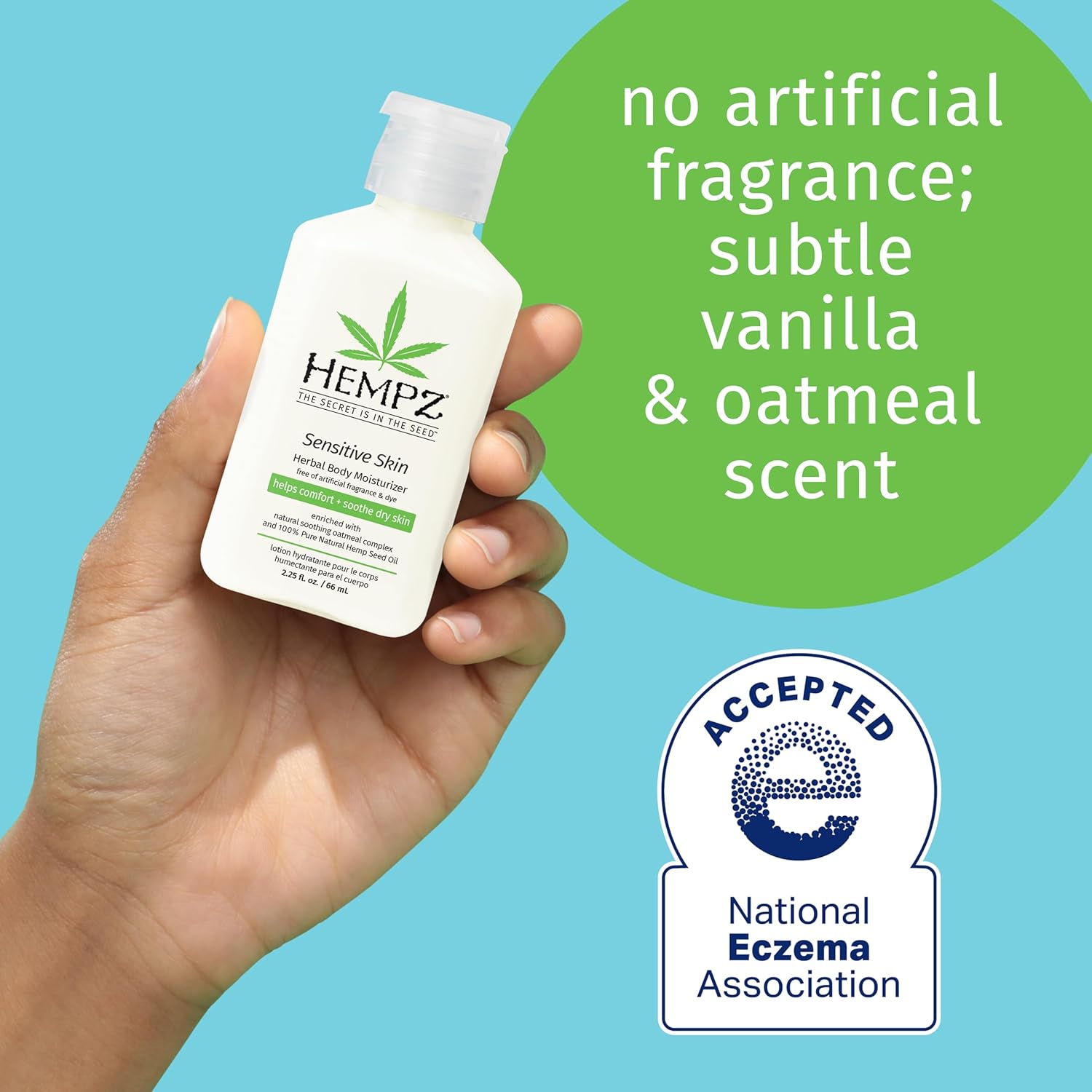 Hempz Sensitive Skin Herbal Moisturizer: Soothing Lotion With Oatmeal, Shea Butter, Hemp, Cocoa, Mango Seed - 17 Fl Oz : Beauty & Personal Care