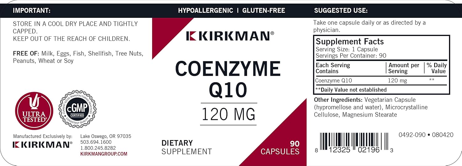 Coenzyme Q10 120 mg Capsules - Hypo - 90 ct : Health & Household