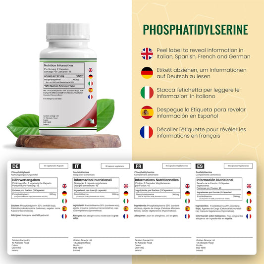 Double Wood Phosphatidylserine Supplement | 90 High Strength Phosphatidylserine Capsules - 300Mg Per Serving | Non-Gmo & Gluten Free