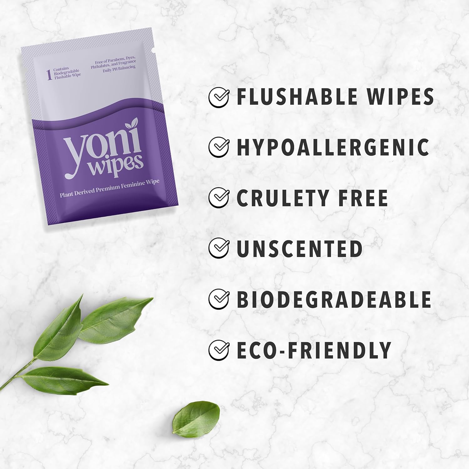 Yoni Wipes - 30 Count Biodegradable & Flushable Feminine Wipes, pH-Balanced, Aloe Vera & Vitamin E, Individually Wrapped for Travel and On-the-Go Use : Health & Household