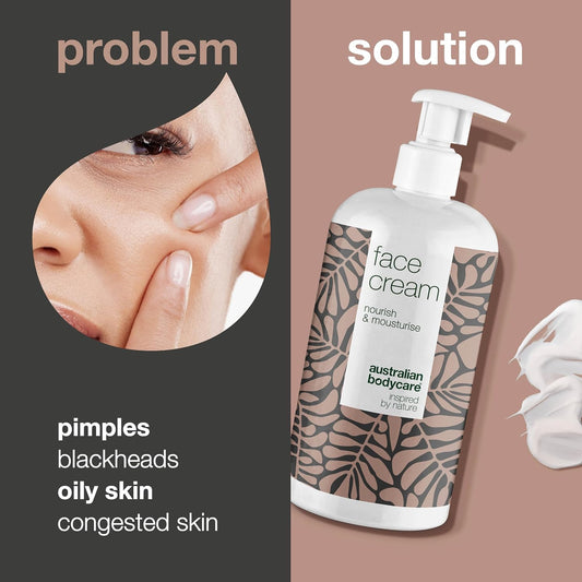Face Cream For Pimples, Acne & Blackheads 500 Ml – Fast-Absorbing Moisturizer With Bakuchiol, Vitamin E & Natural 4-Terpineol, Known From Tea Tree Oil