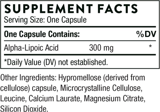 Thorne Alpha-Lipoic Acid - 300 Mg - Supplement Liver Detox, Antioxidant Support, Nerve Health And Mental Sharpness - 60 Capsules