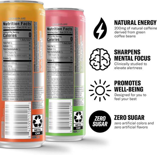 C4 Smart Energy Drinks Variety Pack, Sugar Free Performance Fuel & Nootropic Brain Booster, Coffee Substitute Or Alternative, 4 Flavor Tropical Oasis Variety 12 Pack