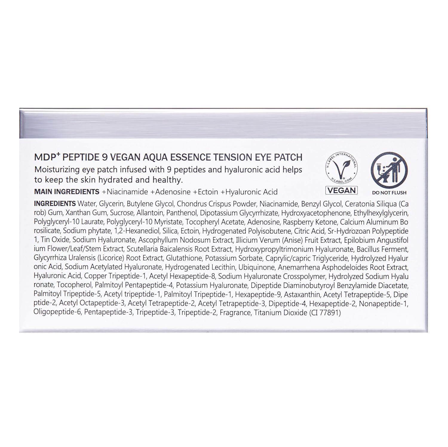 Mdp Peptide 9 Vegan Aqua Essence Tension Eye Patch, Niacinamide, Eye Mask 3.38 Oz/1.6Gx60Ea,Hyaluronic Acid, Wrinkle Care, Under Eye Mask, Puffy Eyes, Hydrating Treatment