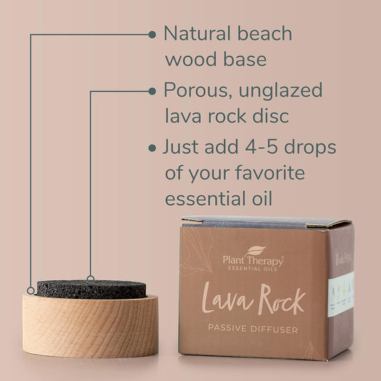 Plant Therapy Lava Rock Passive Diffuser For Essential Oils Great For Decorating At Home, Office Or Car, And Gift-Giving