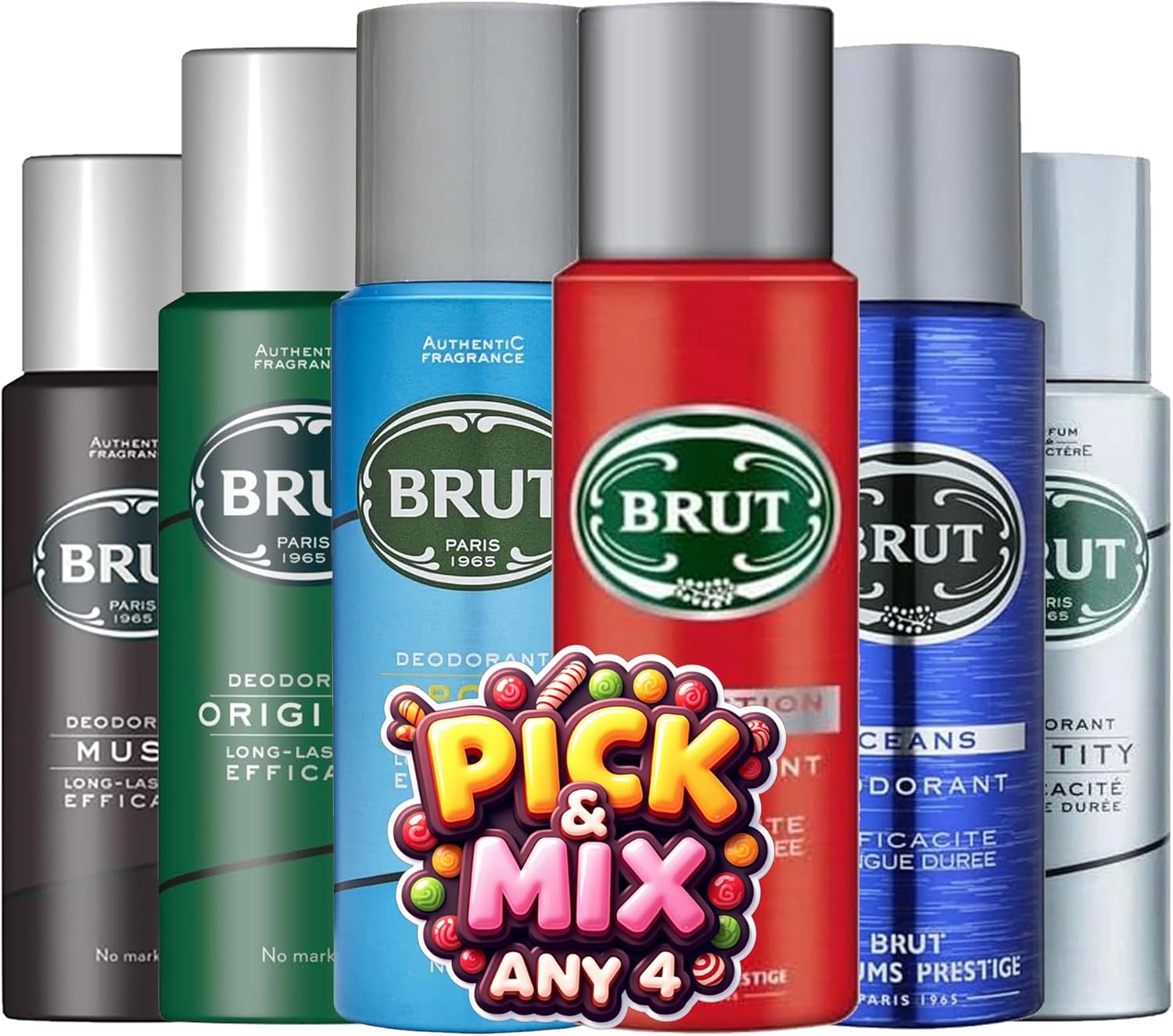 Brut Deodorants & Antiperspirants Body Spray Multipack 200Ml | Pick & Mix Any 4 Scents | Create Your Own Bundle