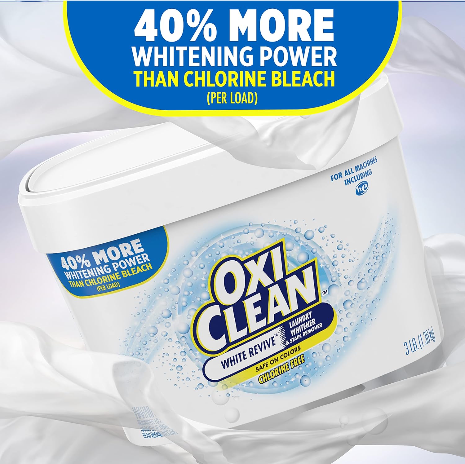OxiClean White Revive Laundry Whitener + Stain Remover, 3 lbs : Health & Household