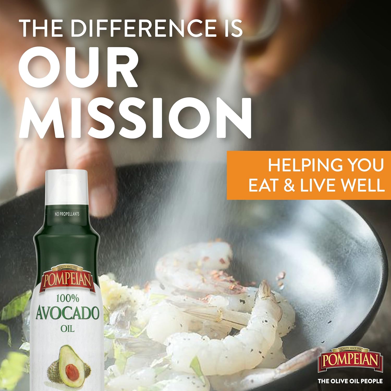 Pompeian 100% Avocado Oil Cooking Spray, Mildly Nutty Flavor, Perfect For High-Heat Cooking, Roasting And Stir-Frying, Naturally Gluten Free, Non-Allergenic, Non-Gmo, No Propellant, 5 Fl. Oz