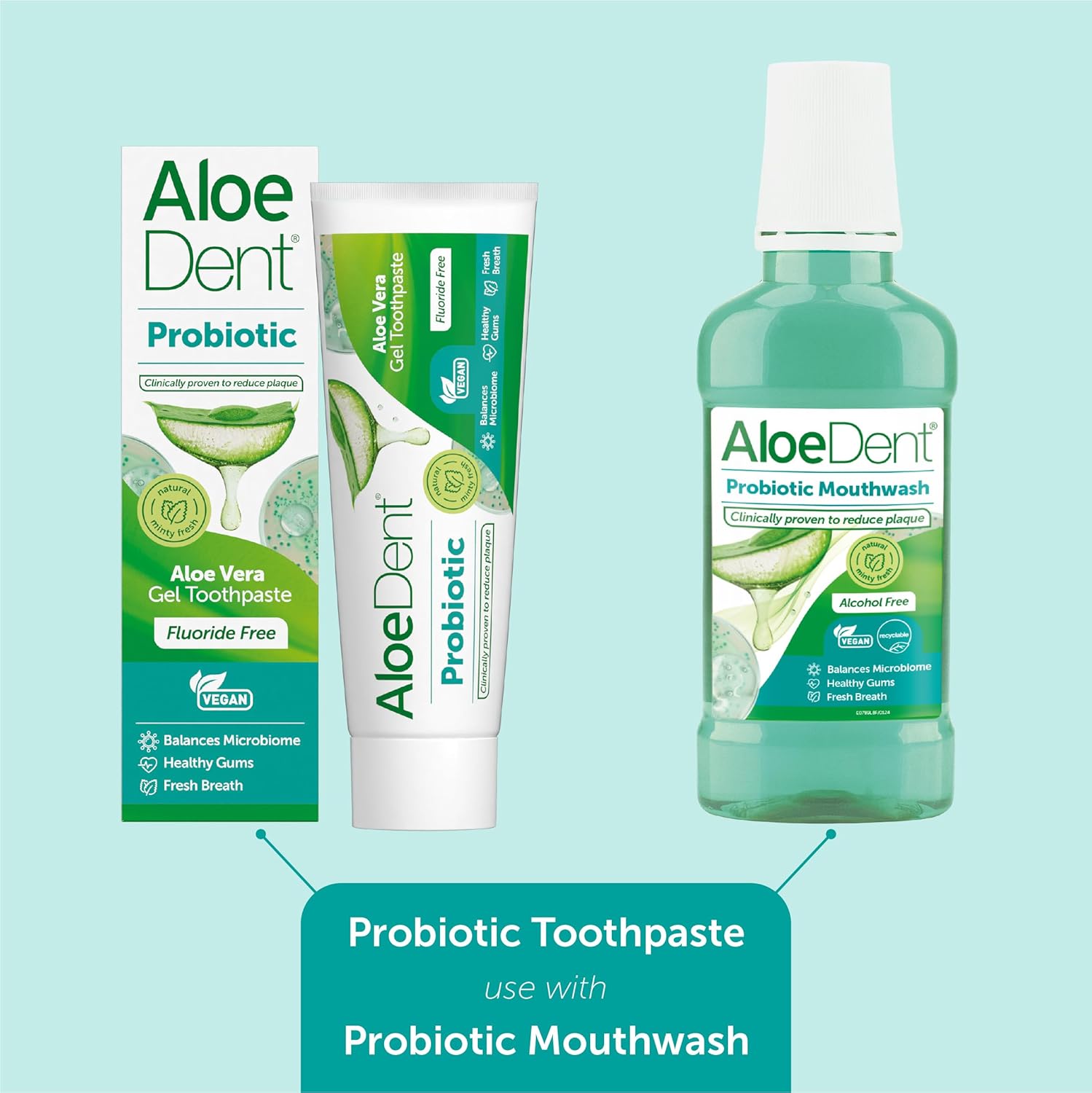 AloeDent Probiotic Toothpaste Fluoride Free - Balance Mouth Microbiome, Natural Oral Probiotic with Aloe Vera & Xylitol, SLS Free, Vegan, 75ml (Pack of 2) : Amazon.co.uk: Health & Personal Care
