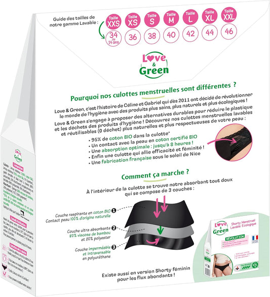 Lg Menstrual Panties Washable Ecological Size Xxl Normal Flow Black