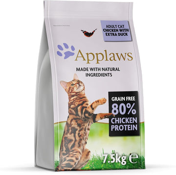 Applaws Complete Dry Food, Adult Cat, Chicken with Extra Duck, 7.5kg (Pack of 1)?9101411