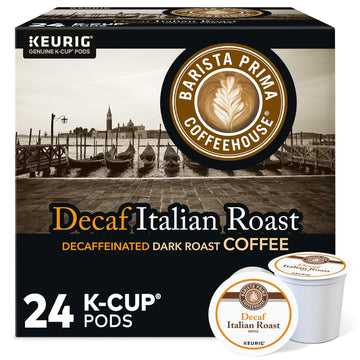 Barista Prima Coffeehouse, Italian Roast Decaf Keurig Single Serve K-Cup Pods, 96 Count