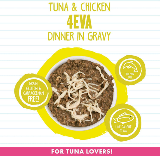 Weruva Best Feline Friend (B.F.F.) Tuna & Chicken 4-Eva With Tuna & Chicken In Gravy Cat Food, 3Oz Can (Pack Of 24)