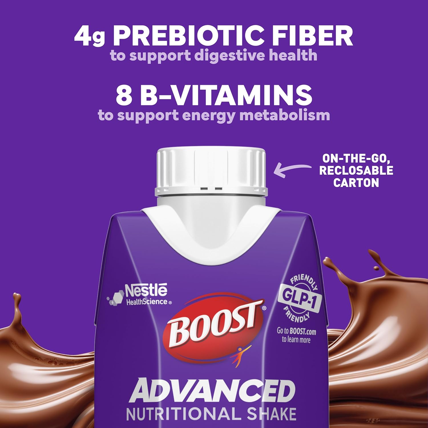 Boost Advanced Nutritional Protein Shake, Weight Loss Nutrition Support*, 35G High Protein Glp-1 Friendly Shake, Ready To Drink - Rich Chocolate, 12-11 Fl Oz (325 Ml) Cartons