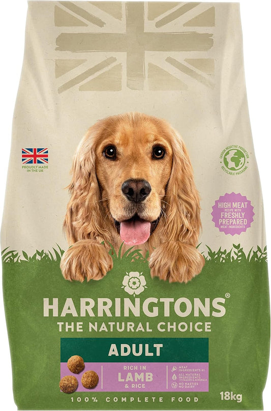 Harringtons Complete Dry Adult Dog Food Lamb & Rice 18kg - Made with All Natural Ingredients?HARRLR-18