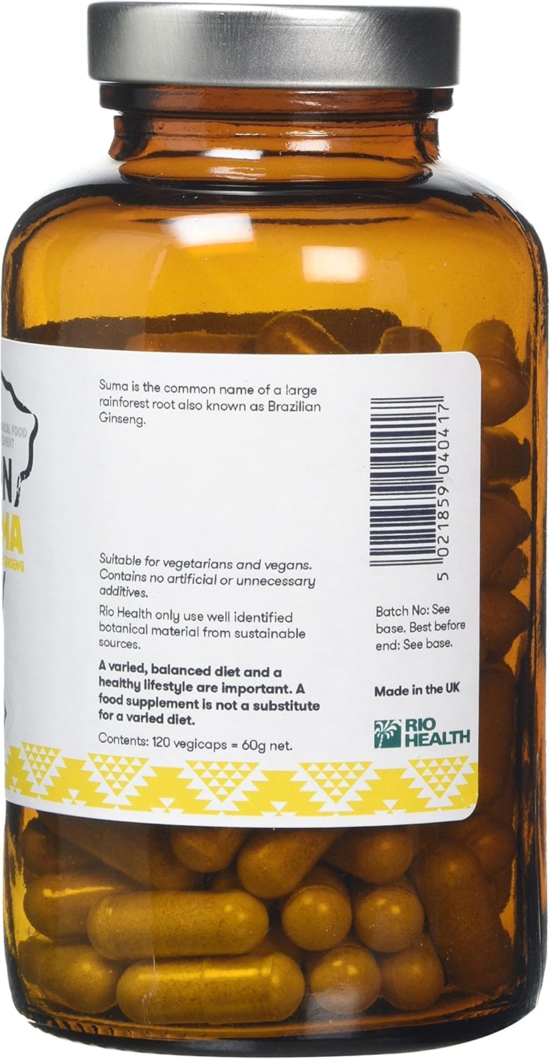 Rio Amazon 500 mg Suma Brazilian Ginseng 120 Vegetarian Capsules, 120 g : Amazon.co.uk: Health & Personal Care