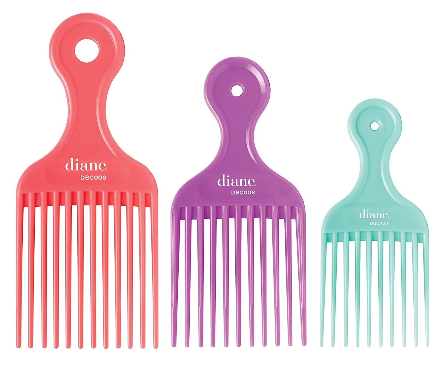 Diane DBC008 Assorted Lift Combs - 3 PC Set : Beauty & Personal Care