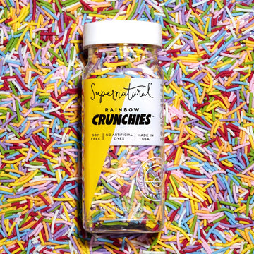 Rainbow Crunchies Natural Sprinkles By Supernatural, Made In Usa, No Artificial Dyes, Soy Free, Gluten Free, Corn Free, Vegan, 3Oz