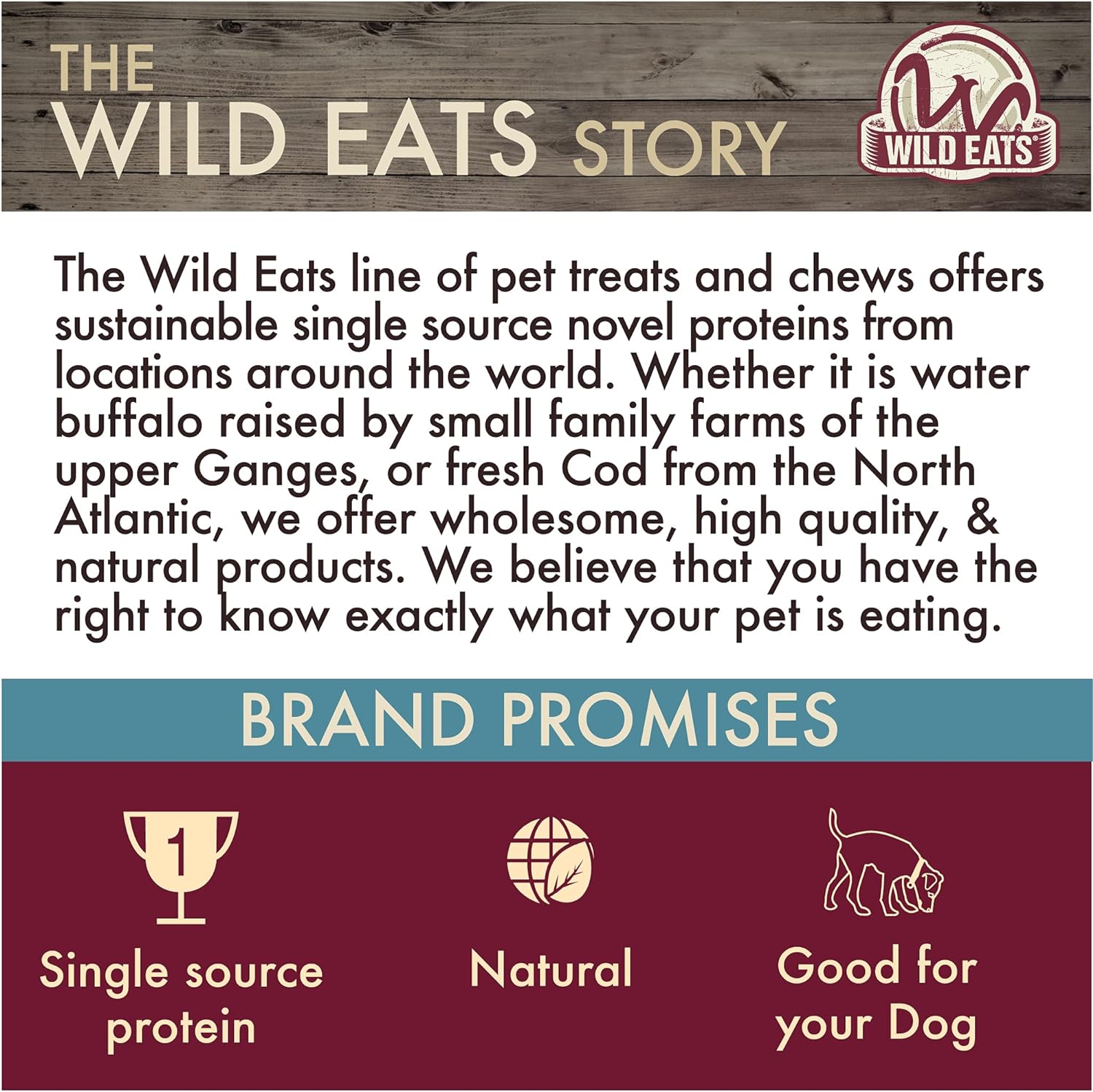Wild Eats Water Buffalo Cheek Chips & Dog Chews - 4oz Bag (Healthy Alternative for Beef Rawhides for Dogs, Natural Dog Treat, Grain Free Dog Treat)