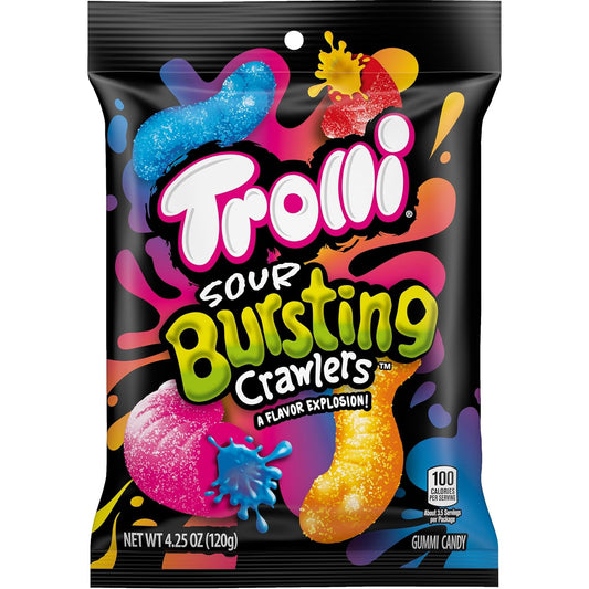 Trolli Sour Bursting Crawlers, Sour Gummy Candy, 4.25 Ounce (Pack Of 12)