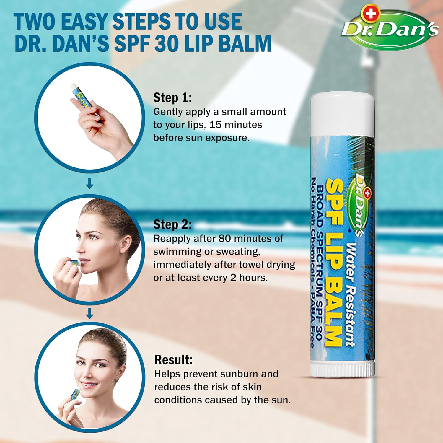 Dr. Dan's SPF 30 Lip Balm Mineral Based 3 Pack : Beauty & Personal Care