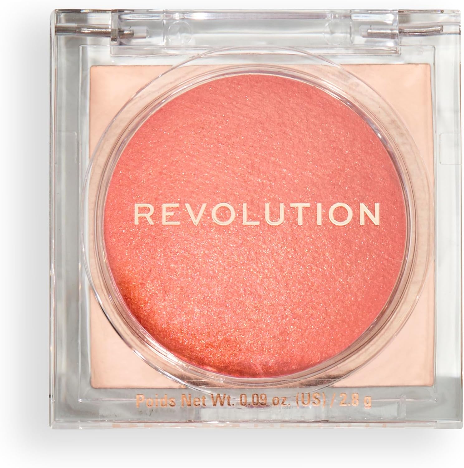 Revolution, Beam Bright Blush, Blendable & Buildable Face Powder Blush, Luminous Finish For Radiant Cheeks, Vegan & Cruelty-Free, Orange Crush, 2.8G