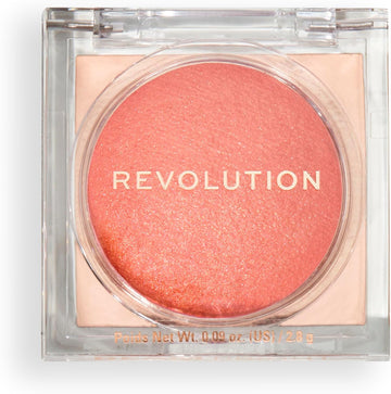 Revolution, Beam Bright Blush, Blendable & Buildable Face Powder Blush, Luminous Finish For Radiant Cheeks, Vegan & Cruelty-Free, Orange Crush, 2.8G