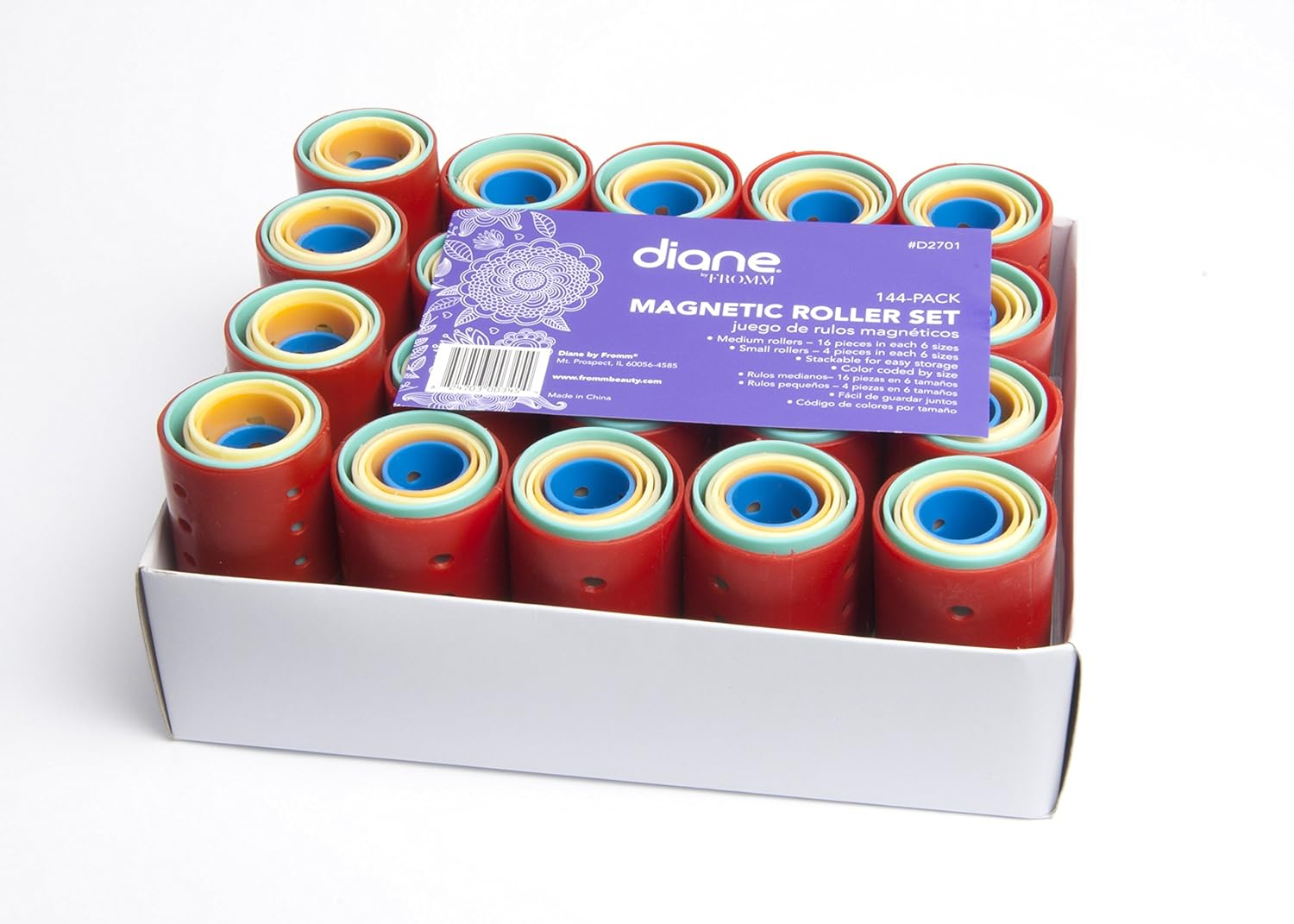 Diane Magnetic Roller Set, 144-Piece : Hair Rollers : Beauty & Personal Care