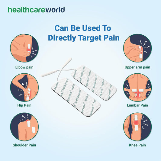 Tens Electrode Pads 10X5Cm Self-Adhesive Electrodes Compatible With Neurotrac, Tenscare, Auvon, Elle Tens Machines For Knee, Shoulder, Back, Muscle Pain (40 Pcs)