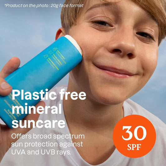 Bundle Of Attitude Mineral Face And Body Sunscreen Stick For Kids, Spf 30, Ewg Verified, Plastic-Free, Broad Spectrum Uva/Uvb Protection With Zinc Oxide, Dermatologically Tested, Vegan, Unscented