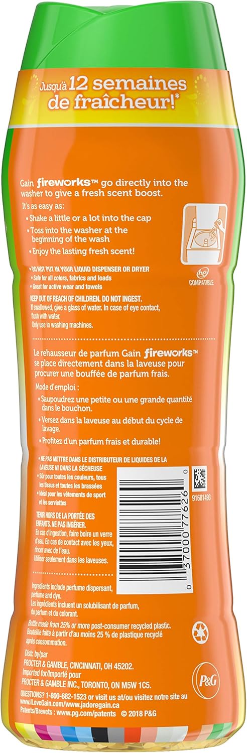 Gain Fireworks Laundry Scent Booster Beads For Washer, Island Fresh, 10 Oz, 4 Count