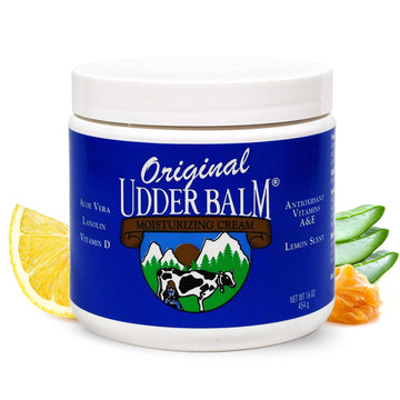 Original Udder Balm Tube - Made In Usa - Lemon Scent Moisturizer Cream For Dry, Cracked Skin, 3 Oz