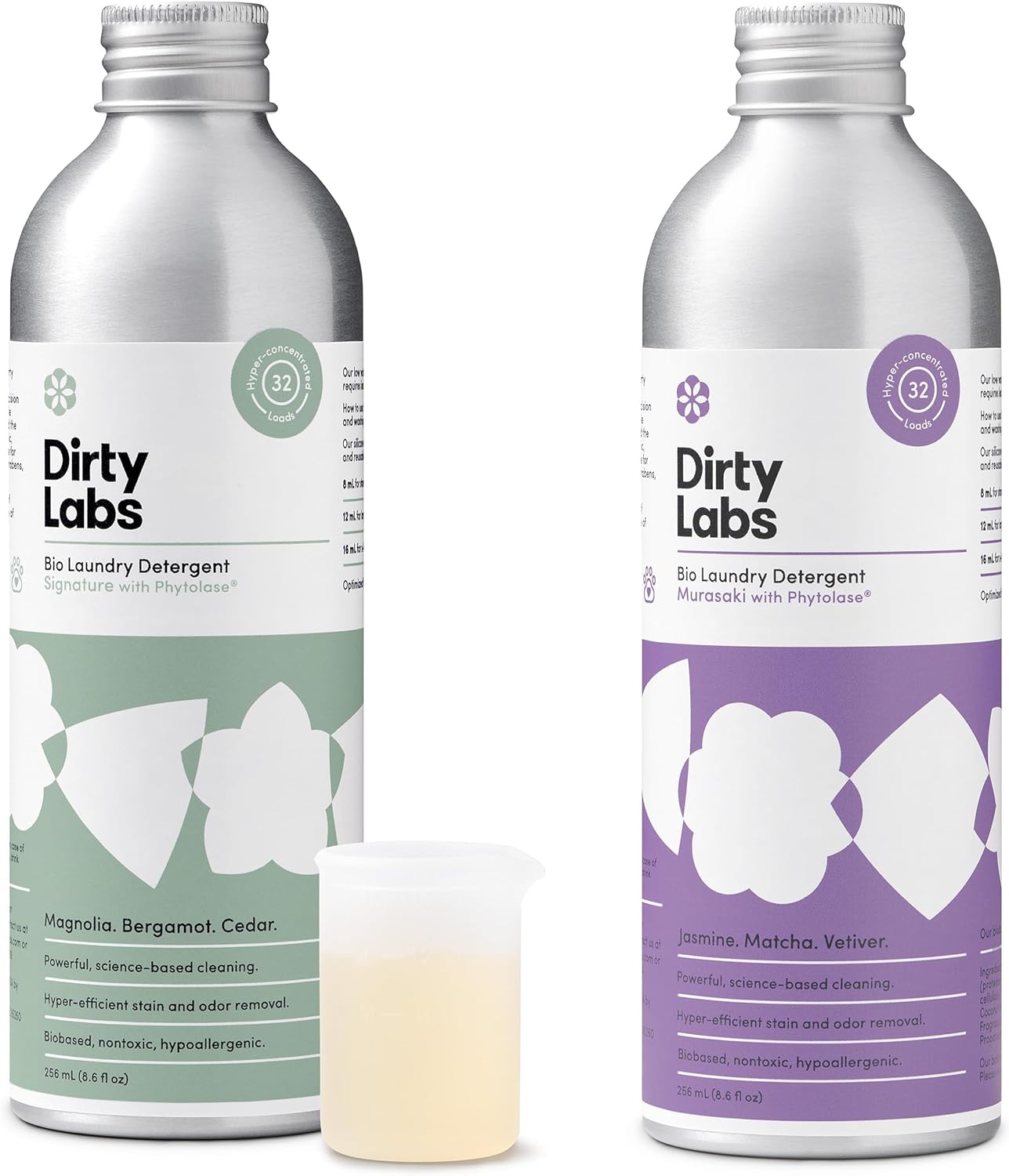 Dirty Labs | Laundry Detergent Scented Kit | Signature & Murasaki | 2X 32 Loads | Hyper-Concentrated | High Efficiency & Standard Machine Washing | Nontoxic, Biodegradable