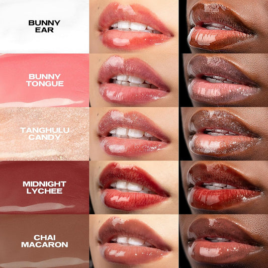 Sacheu Lip Glaze Elixir. Nourishing And Moisturizing Lip Gloss For Women. Hydrating And Plumping Lip Gloss Enriched With Collagen. Smooth High-Shine Finish. Vegan & Cruelty-Free, Clear And Sheer Pink