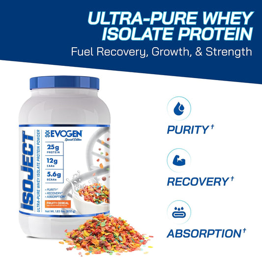 Evogen Isoject - Whey Protein Isolate | Ultra-Pure Whey Protein Powder With Ignitor Enzymes, Bcaas, And Eaas | Enhanced Absorption & Recovery | S'Mores | 25 Servings