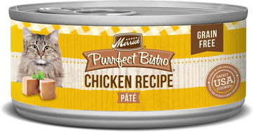 Merrick Purrfect Bistro Grain Free Premium Soft Canned Pate Adult Wet Cat Food, High Protein Chicken Recipe - (Pack Of 24) 5.5 Oz. Cans