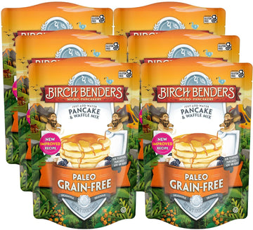Paleo Pancake and Waffle Mix by Birch Benders, Made with Cassava, Coconut, Almond Flour, Just Add Water, 12 Ounce (Pack of 6)