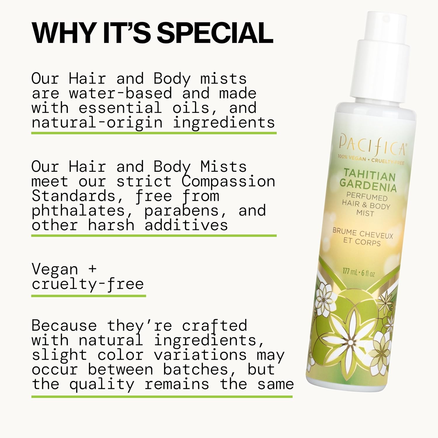 Pacifica Indian Coconut Nectar Hair Mist Perfume & Full Body Spray For Women - Body Mist Fragrance W/Tiare, Sugar, Vanilla, Almond & Amber Clean Beauty Alcohol-Free, Vegan & Cruelty-Free, 5 Oz : Beauty & Personal Care