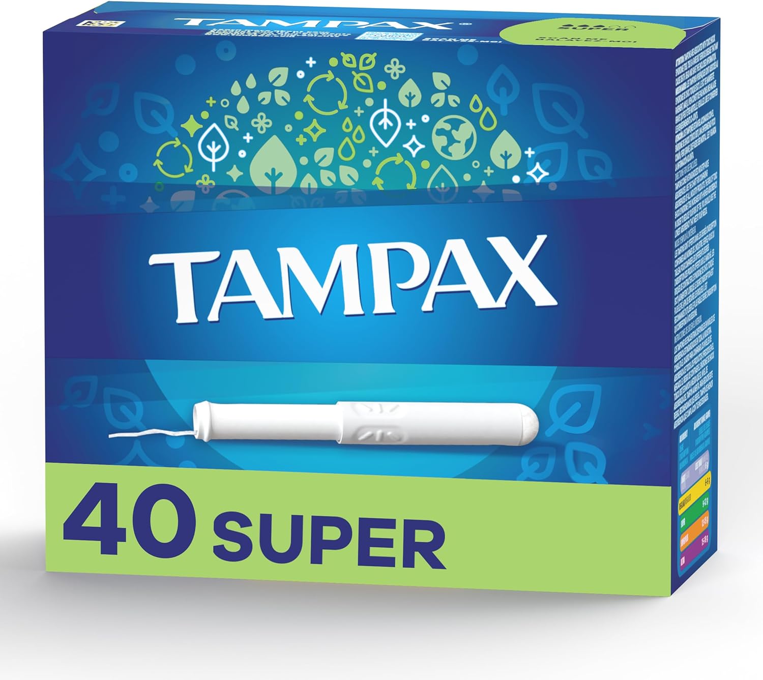 Tampax Tampons, Super Absorbency, Cardboard Applicator, Leakgaurd Skirt, Unscented, 40 Count