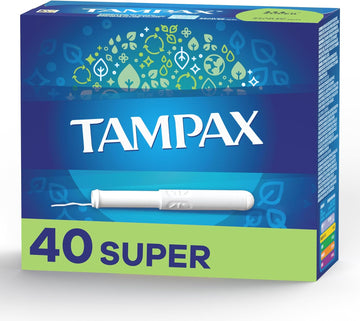 Tampax Tampons, Super Absorbency, Cardboard Applicator, Leakgaurd Skirt, Unscented, 40 Count