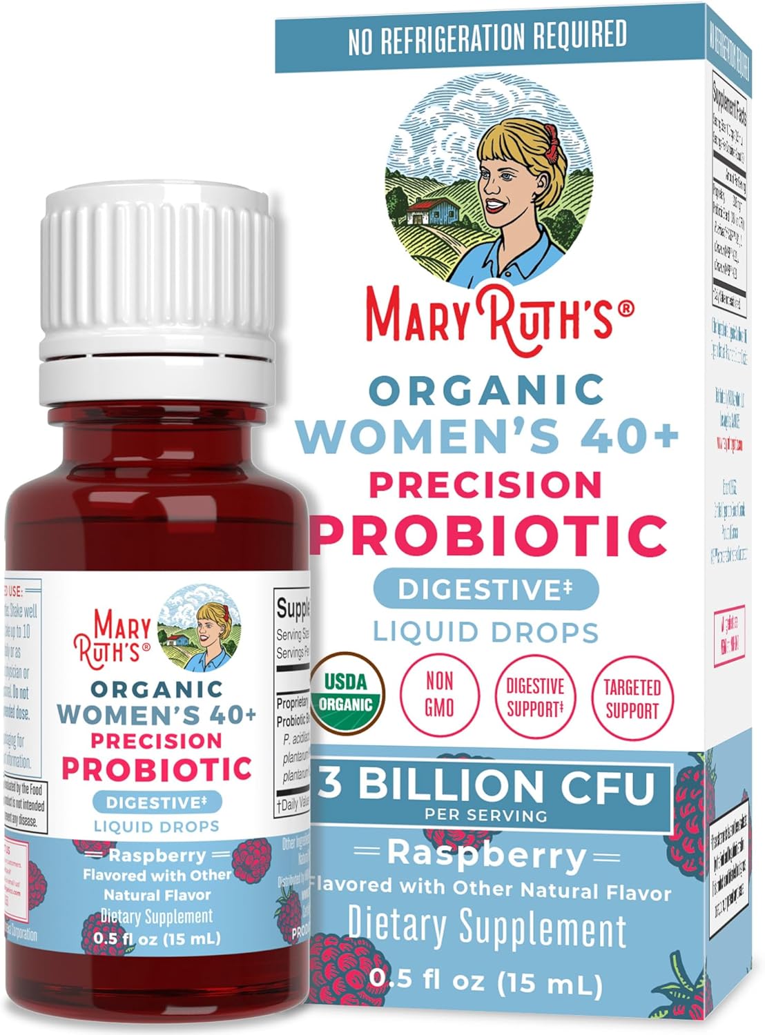 Usda Organic 40+ Womens Probiotic Liquid Drops By Maryruth'S | Probiotics For Digestive Health | Stress-Related Gi Issues | Occasional Gas Relief For Adults | Vegan | Dairy Free | 30 Servings