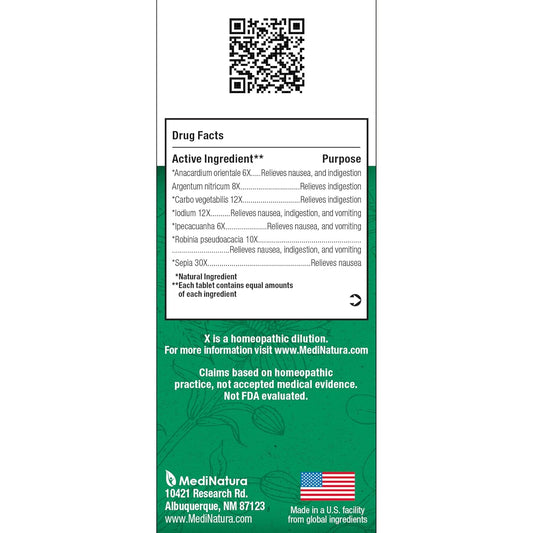 Bhi Nausea Natural Relief 7 Multi-Symptom Homeopathic Active Ingredients Help Relieve Nausea, Vomiting, Bloating & Indigestion Non-Drowsy Remedy Soothes Discomfort For Women & Men - 100 Tablets