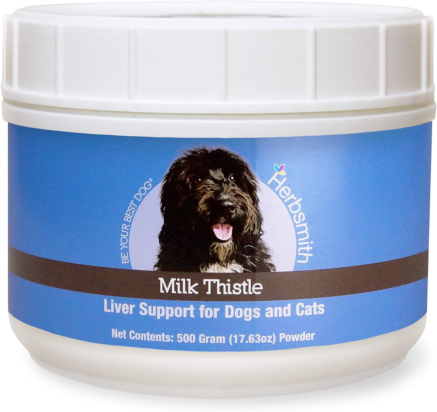 Herbsmith Organic Milk Thistle for Dogs and Cats – Liver Supplement for Dogs & Cats – Made in USA – 500g Powder
