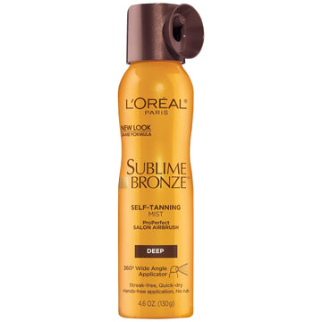 L'Oreal Paris Sublime Bronze Self Tanning Mist, Deep To Natural Spray Tan, 4.6 Oz