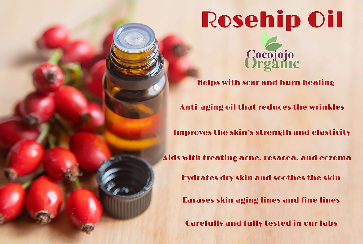 cocojojo Rosehip Oil for Face, Rose Oil for Face, Rose Hip Oil Organic for Face, Organic Rosehip Oil, 100% Pure Unrefined Cold Pressed All Natural for Hair Skin Face Body Nails Jojoba Oil - 8 Oz : Beauty & Personal Care