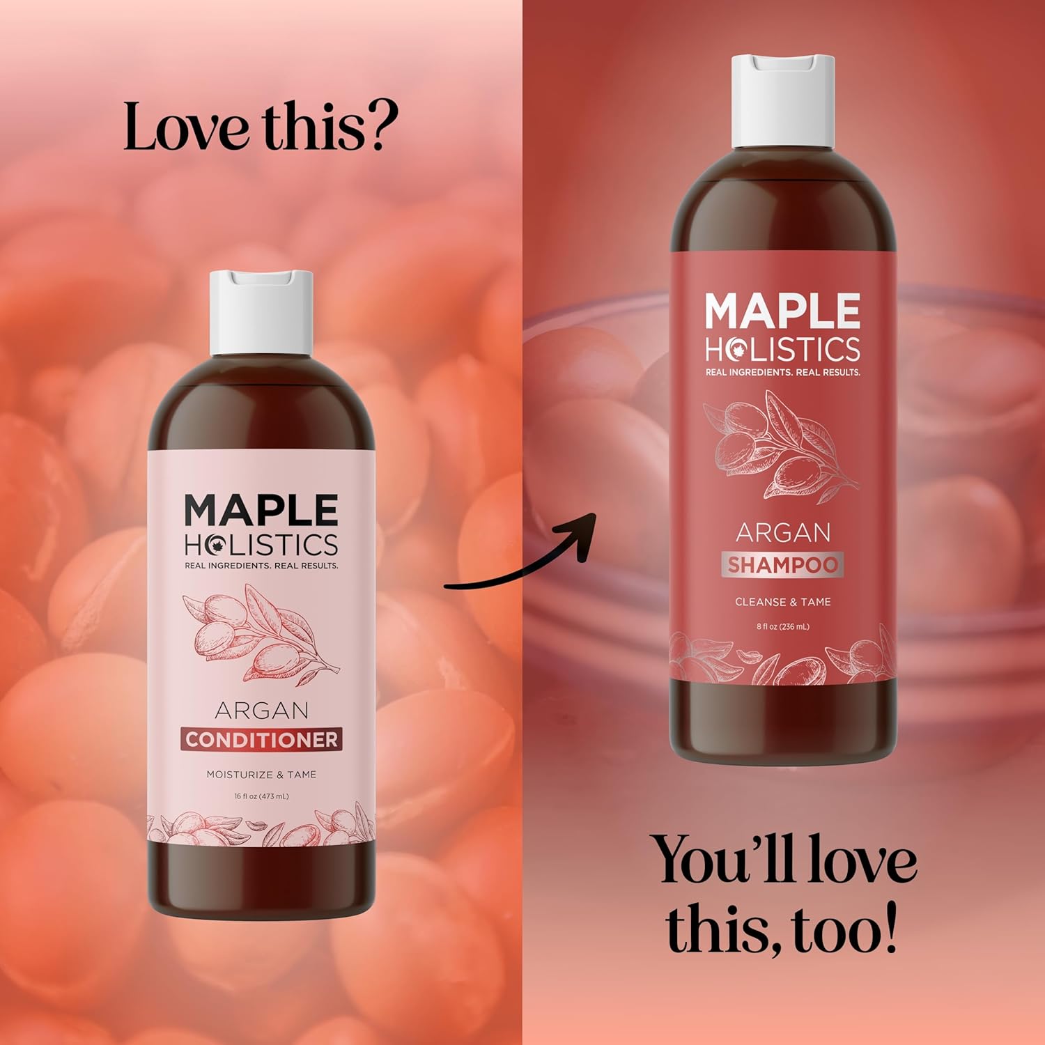 Nourishing Argan Oil Conditioner - Sulfate Free for Damaged Hair, Enhanced Shine, Volume and Frizz Control : Beauty & Personal Care