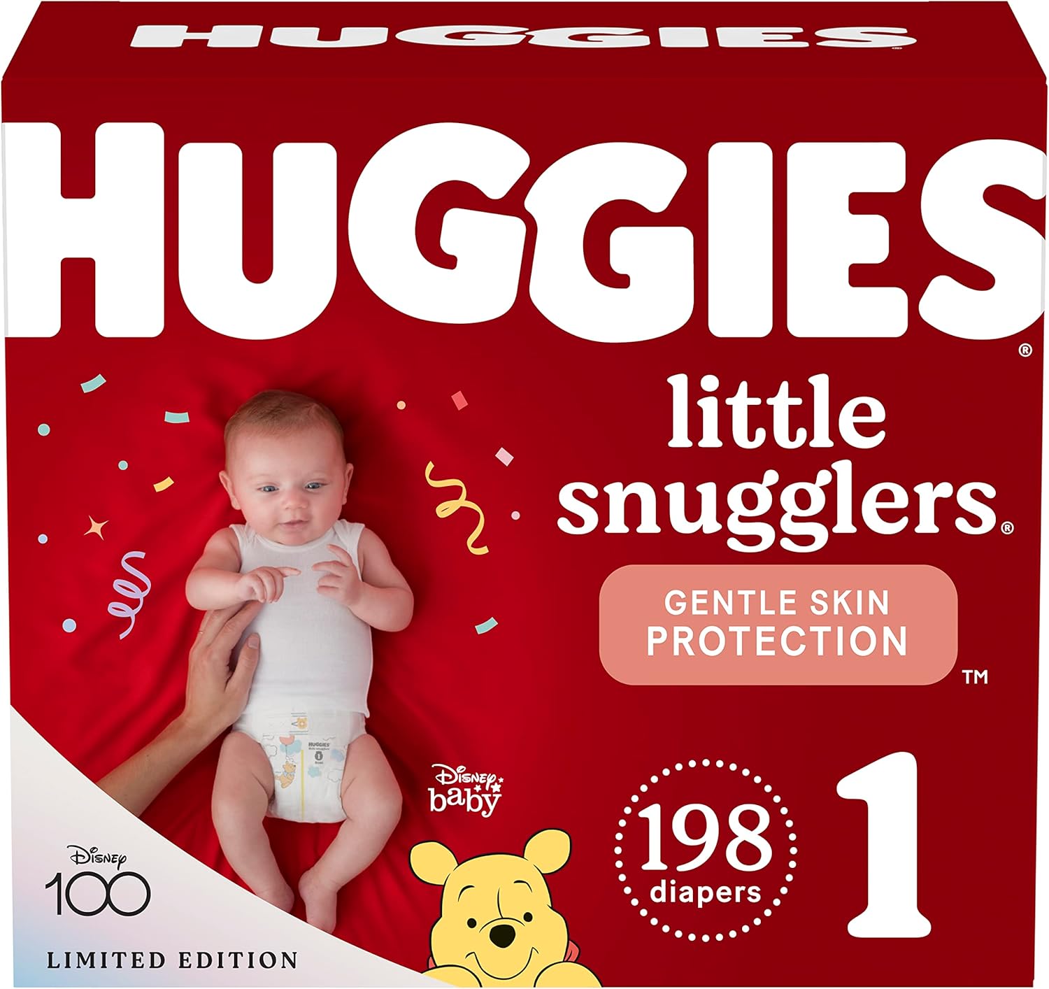 Baby Diapers Size 1, 198 Ct & Diapers Size 2, 180 Ct, Huggies Little Snugglers