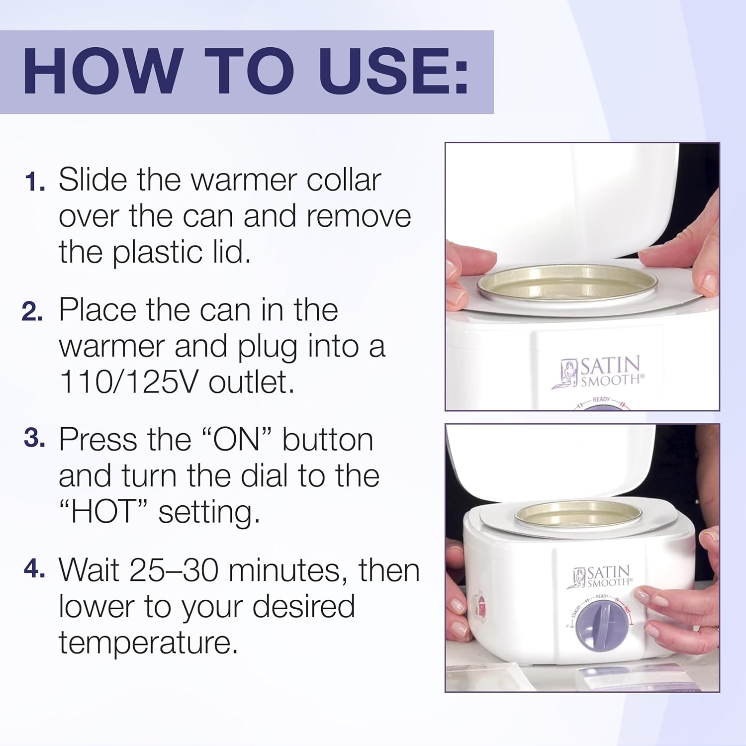 Satin Smooth Professional Single Wax Warmer For Hair Removal – Ssw12C, Compact Wax Heater With Adjustable Temperature Control, Ideal For All Waxing Types : Beauty & Personal Care
