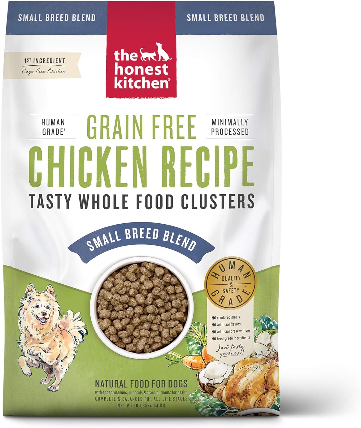 The Honest Kitchen Whole Food Clusters Small Breed Grain Free Chicken Dry Dog Food, 10 lb Bag